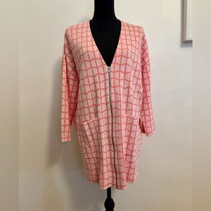 COS pink Geometric zip up sweater